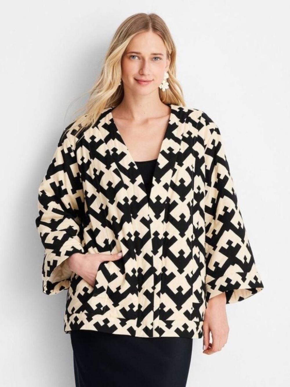 NWT Future Collective Jenny K Lopez Open Oversized Quilted Jacket - size XXS/XS